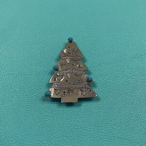 Turquoise Christmas tree pendant, signed by artist, purchased in Santa Fe